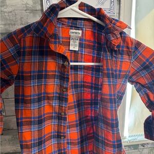 Carter's Toddler Orange and Navy Flannel
